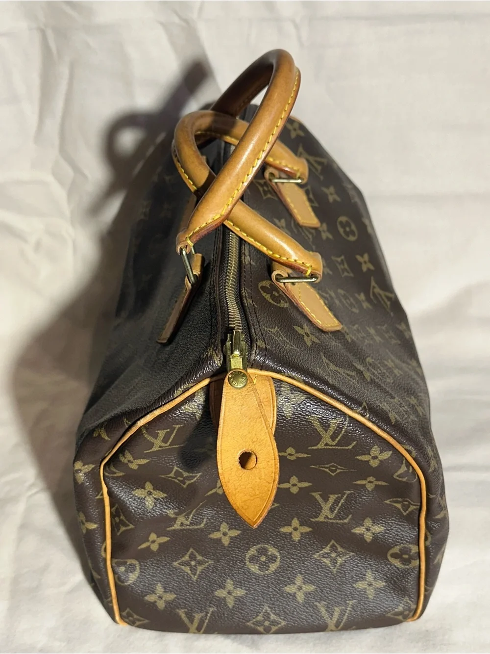 Louis Vuitton Monogram Speedy 30 Satchel in Brown and Tan